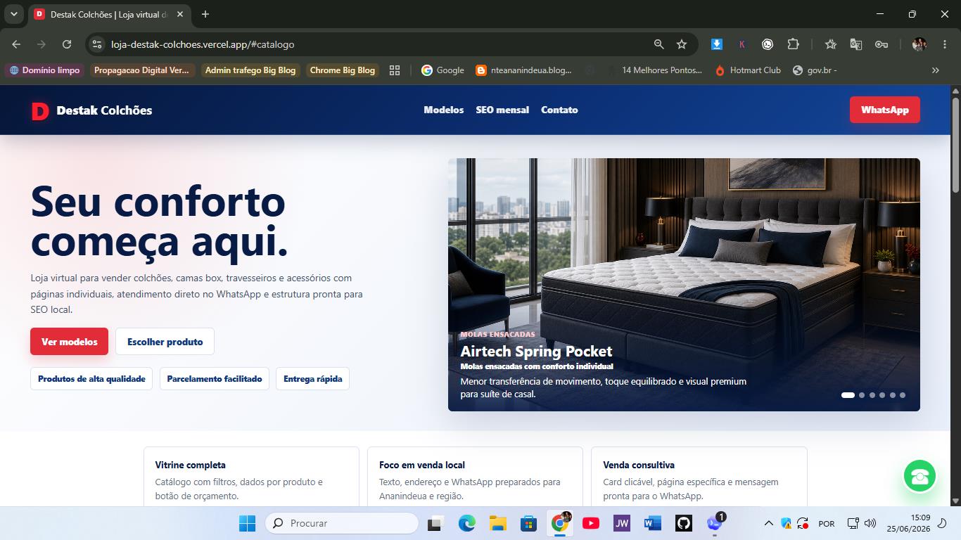 Loja modelo para móveis e colchões